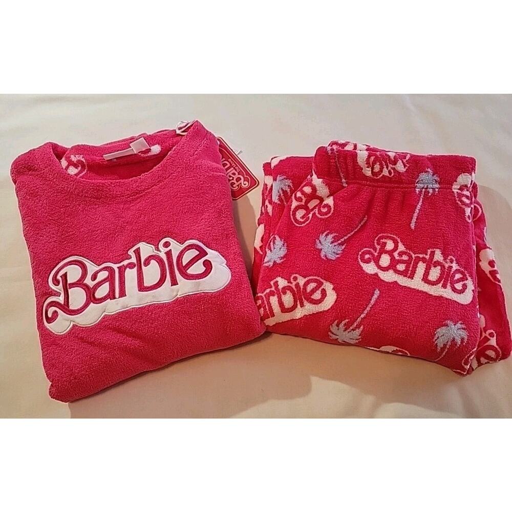 New Barbie The Movie Loungewear Set Size M 8-10 Pink Logo